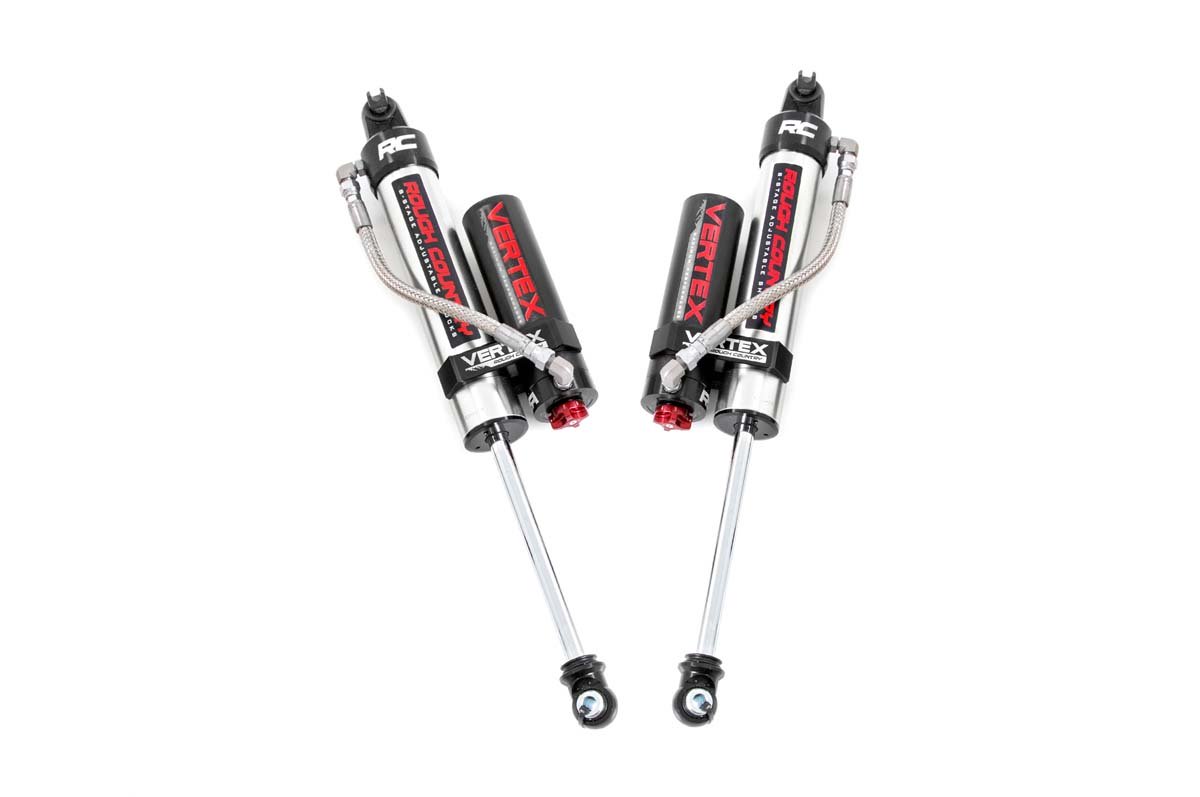 Rough Country Jeep Rear Adjustable Vertex Shocks (07-18 Wrangler JK, for 4in Long Arm Lifts)